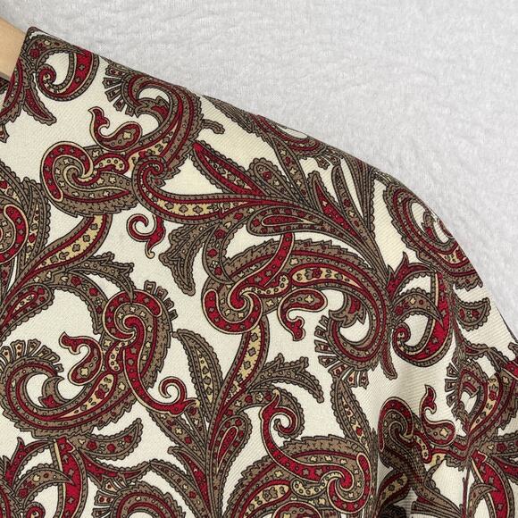ADDENDA Top Womens M Paisley Shirt Blouse Button Front Long Sleeve Brown VTG - Picture 6 of 13